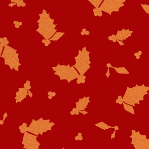 The Speckled Holly and berries on Currant Red | Large Scale