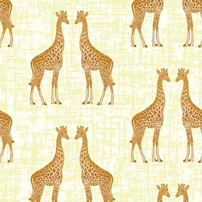 Giraffe With Butter Yellow Background and Texture - Large Scale