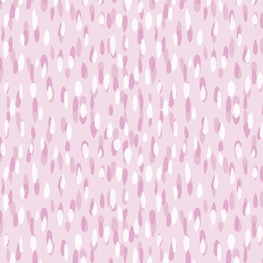 Raindrop Basic Polka Dot Brush Paint Print - Pink & White