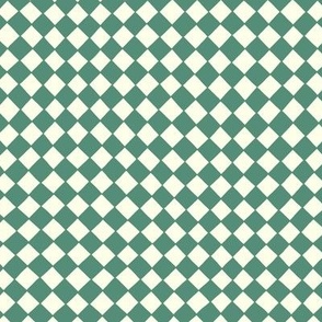 checkered in pine and cream - "small"