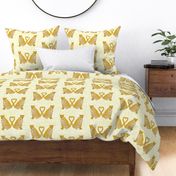 Leopards Butter Yellow Texture Background Heart Tails - Large Scale