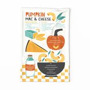 Pumpkin Mac and Cheese Recipe Tea Towel and Wall Hanging - Ivory