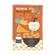 Pumpkin Mac and Cheese Recipe Tea Towel and Wall Hanging - Orange