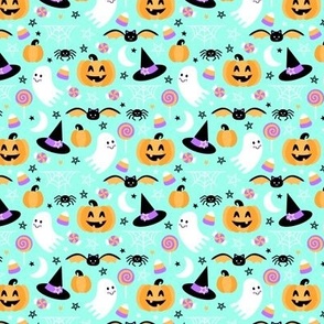 Spooky Cute Halloween (Mint, Pink, Orange Extra Small)