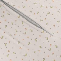 Ditsy acorns and leaves on light beige - Baby Nursery Fabric