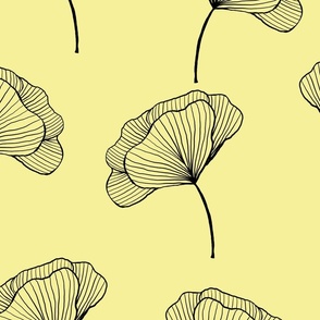 Line Art in Yellow Background