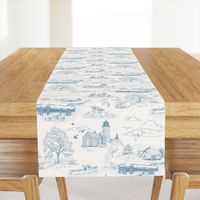 Updated! New England Seaside Toile // Blue // New Half Drop