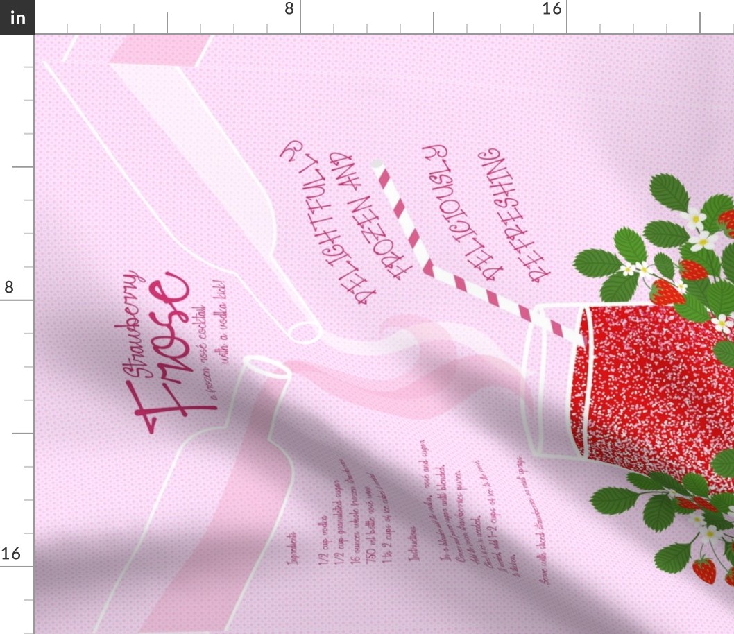 Strawberry Frose Recipe Tea Towel