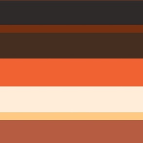 Earthtone Modern Stripes, Brown Cream Orange Summer Bedding Pattern I