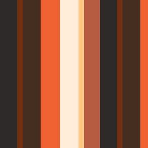 Earthtone Modern Stripes, Brown Cream Orange Summer Bedding Pattern II