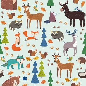  Animals In The Woodland Green