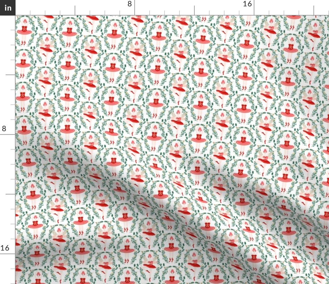 MINI nutcracker ballerina // nutcracker ballet nutcracker christmas xmas holiday xmas red and pink ballet christmas fabric by andrea lauren