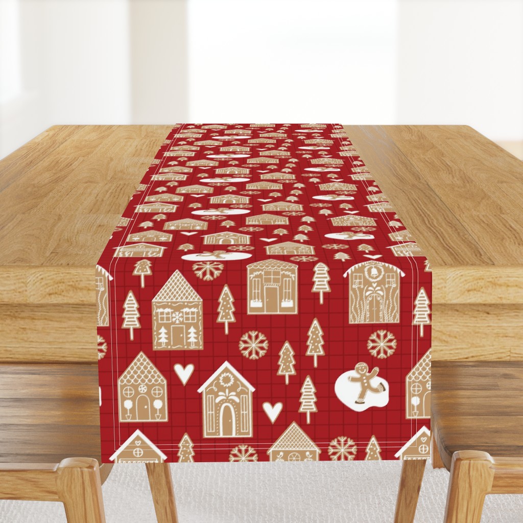 gingerbread village red