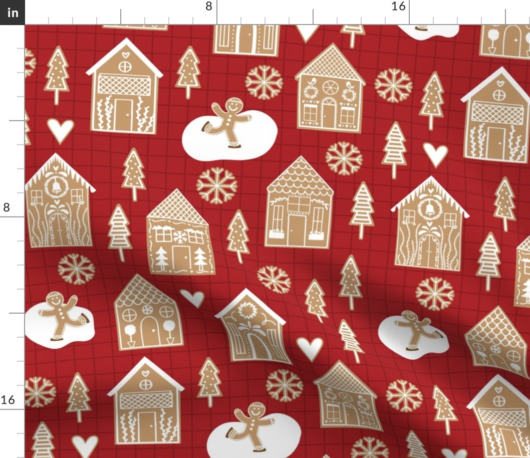 gingerbread village red