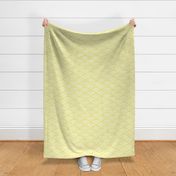 Japanese Rainbow Arches- Seigaiha- Petal Solids Coordinate Lemon Lime on White- Large- Linen Texture- Rainbows- Pastel Yellow Scalloped Waves- Large