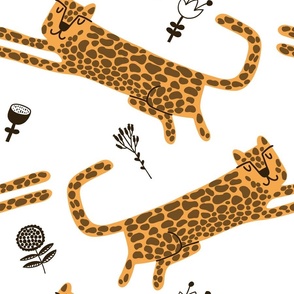 Lighthearted Leopards Lounging Lazily Whimsical Animal Print