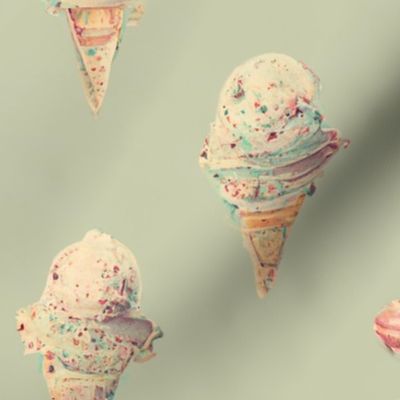 Ice Cream Pastel II  - Sprinkle Cones Cone
