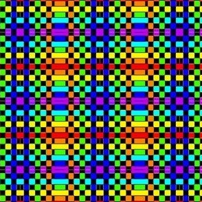 Rainbow checks with black background