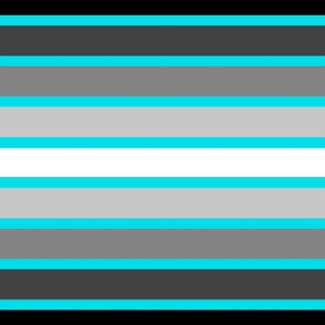 Grayscale stripes on light blue