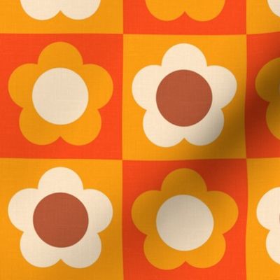 Retro Daisy Orange and Yellow