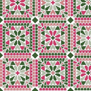 (L) Granny Squares green pink 