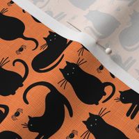 black cats and spiders small-medium scale orange by Pippa Shaw