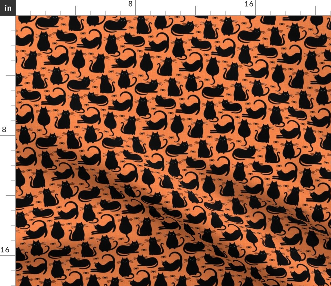 black cats and spiders small-medium scale orange by Pippa Shaw