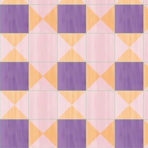 Painted Bold Tiles Cotton Candy - Peach - Orchid