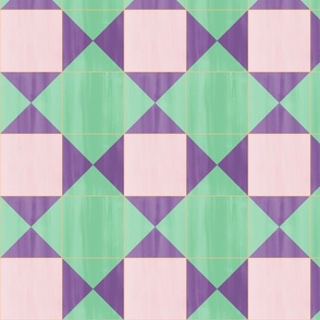 Painted Bold Tiles Jade - Orchid - Cotton Candy