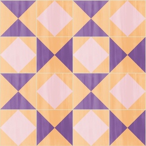 Painted Bold Tiles Peach - Orchid - Cotton Candy