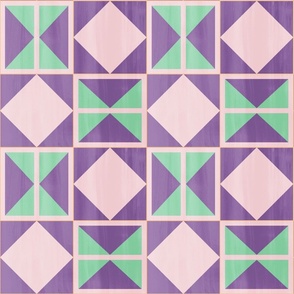 Painted Bold Tiles Orchid - Cotton Candy -Jade