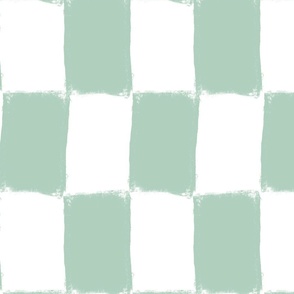 Pastel Mint Painted Large Checkerboard