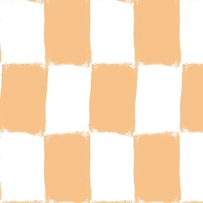 Pastel Peach Painted Large Checkerboard