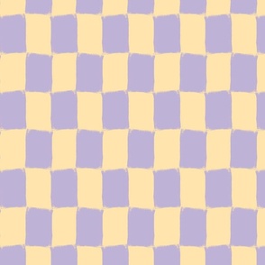 Banana 'n' Lilac Painted Checkerboard