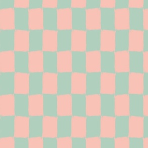 Melon 'n' Mint Painted Checkerboard