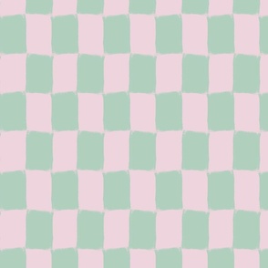 Mint 'n' Pink Painted Checkerboard