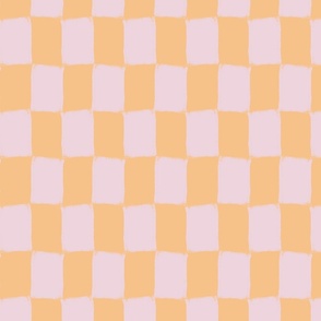 Peach 'n' Pink Painted Checkerboard