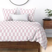 Painted White Checkerboard on Queen Pink