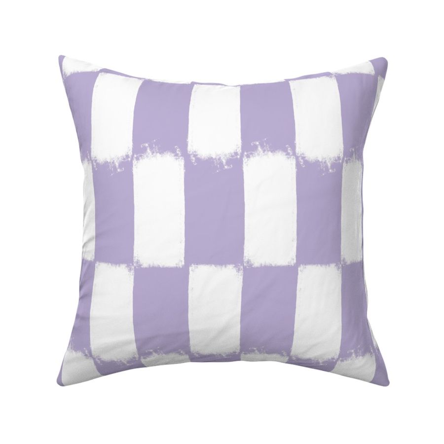 Painted White Checkerboard on Pastel Lilac