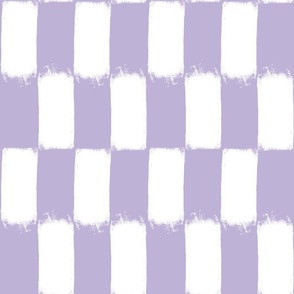 Painted White Checkerboard on Pastel Lilac