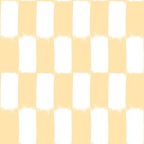 Painted White Checkerboard on Pastel Banana