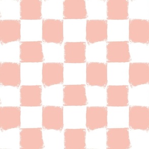 Pastel Melon Brushed Checkerboard