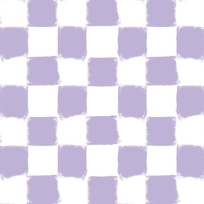 Pastel Lilac Brushed Checkerboard