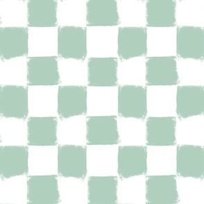 Pastel Mint Brushed Checkerboard