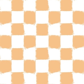 Pastel Peach Brushed Checkerboard