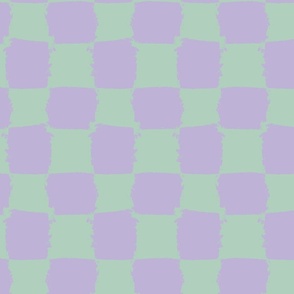 Lilac 'n' Mint Brushed Checkerboard