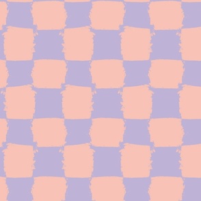 Melon 'n' Lilac Brushed Checkerboard