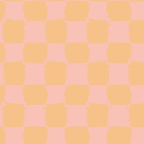 Peach 'n' Melon Brushed Checkerboard