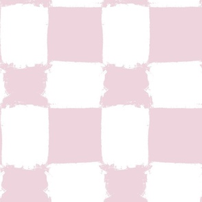Brushed White Checkerboard on Queen Pink- Large -