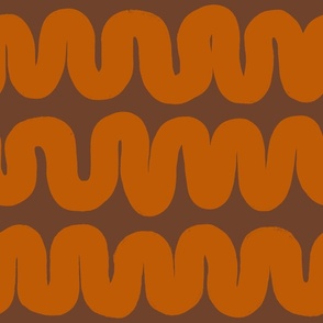 Orange Waves on Brown